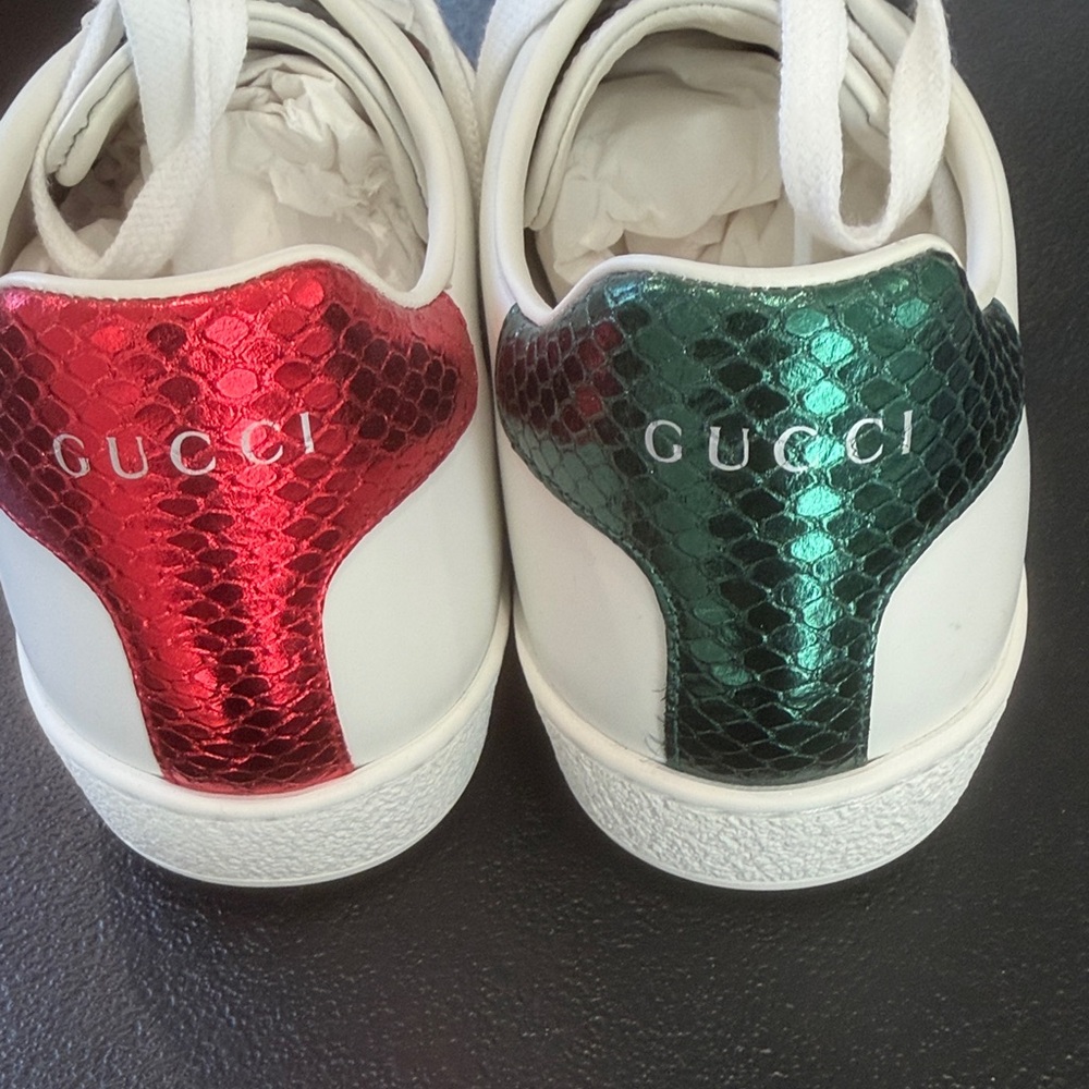 100% AUTHENTIC Gucci White New Ace Bee Sneakers - Picture 7 of 12